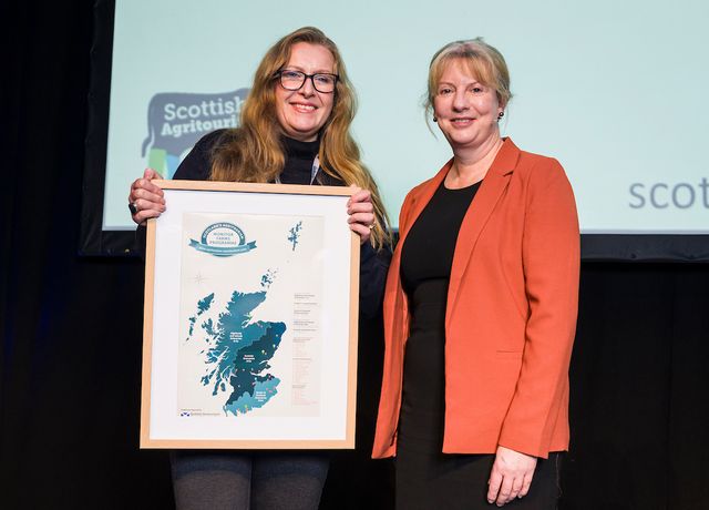 Scotland's Agritourism Monitor Farm Scottish Enterprise Area Monitor Farm is Kinclune Estate and Organic Farm.

Pictured is Aylwin Pillai with Scottish Government Deputy First Minister Shona Robison MSP.