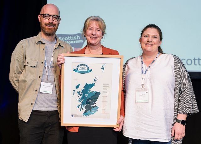 Scotland's Agritourism Monitor Farm Scottish Enterprise Area Monitor Farm is Westerton FArmers, Aberdeenshire. 

Pictured are Ross Adamson and Fiona Smith with Scottish Government Deputy First Minister Shona Robison MSP.